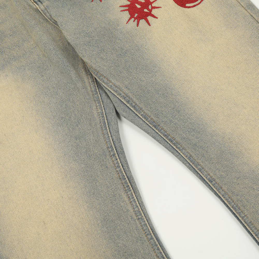 DF|Heavy Chain Embroidery Jeans