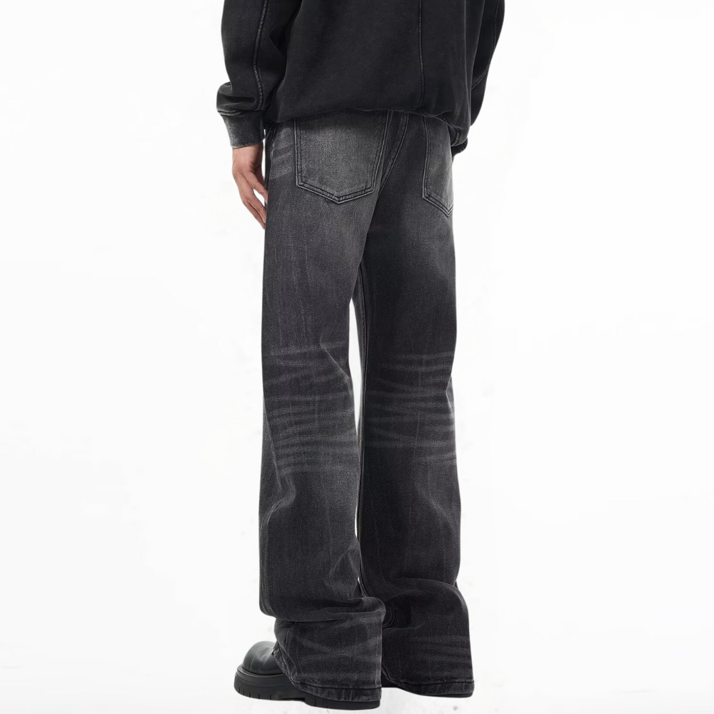 Washed Lightning Crack Jeans