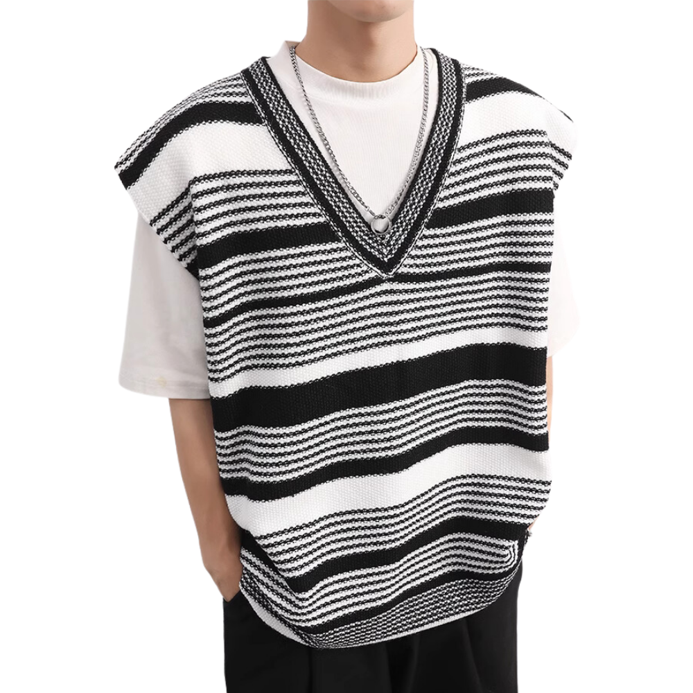 Arctic Fleece Striped Knitted Vest