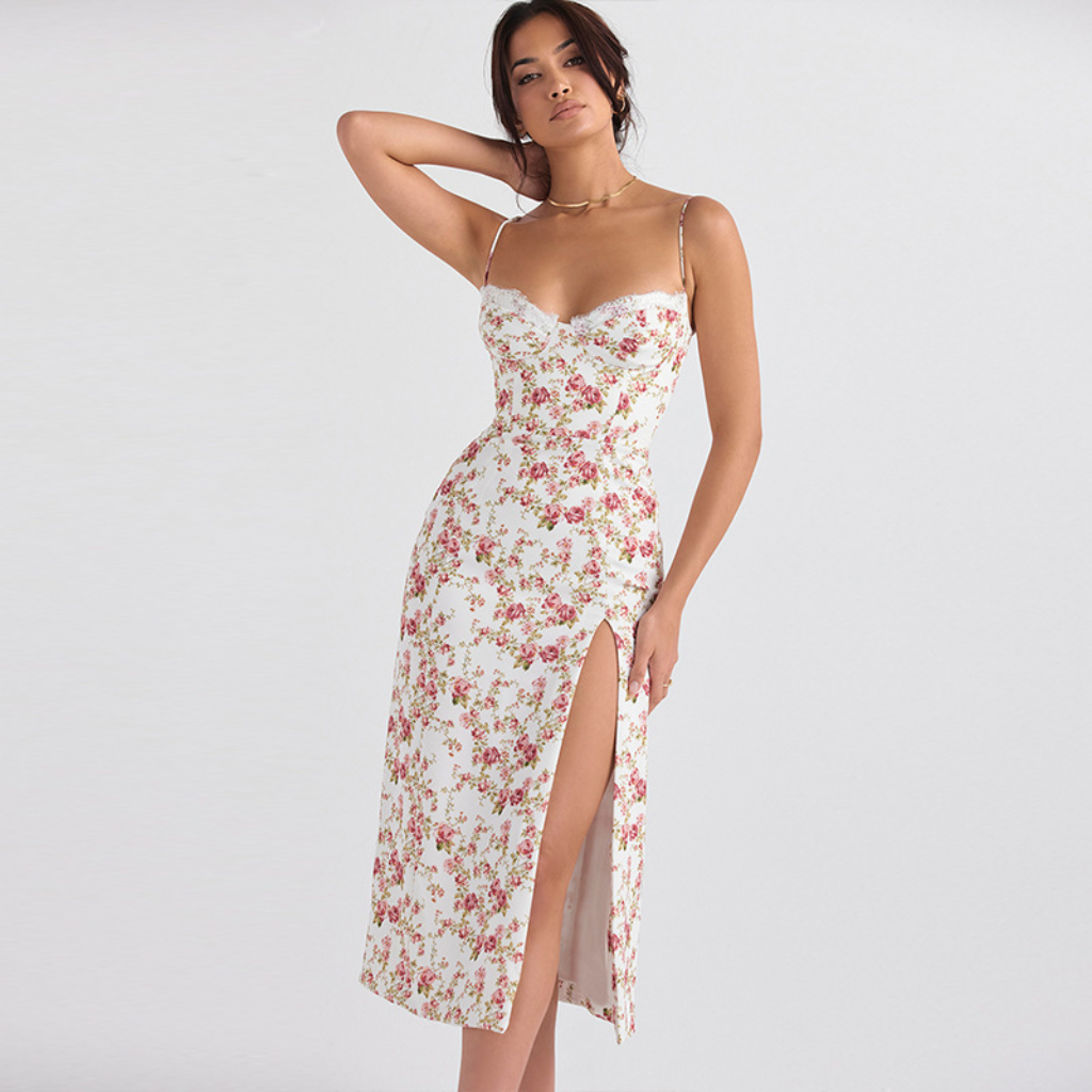 Women's Sexy Floral Slit Dress
