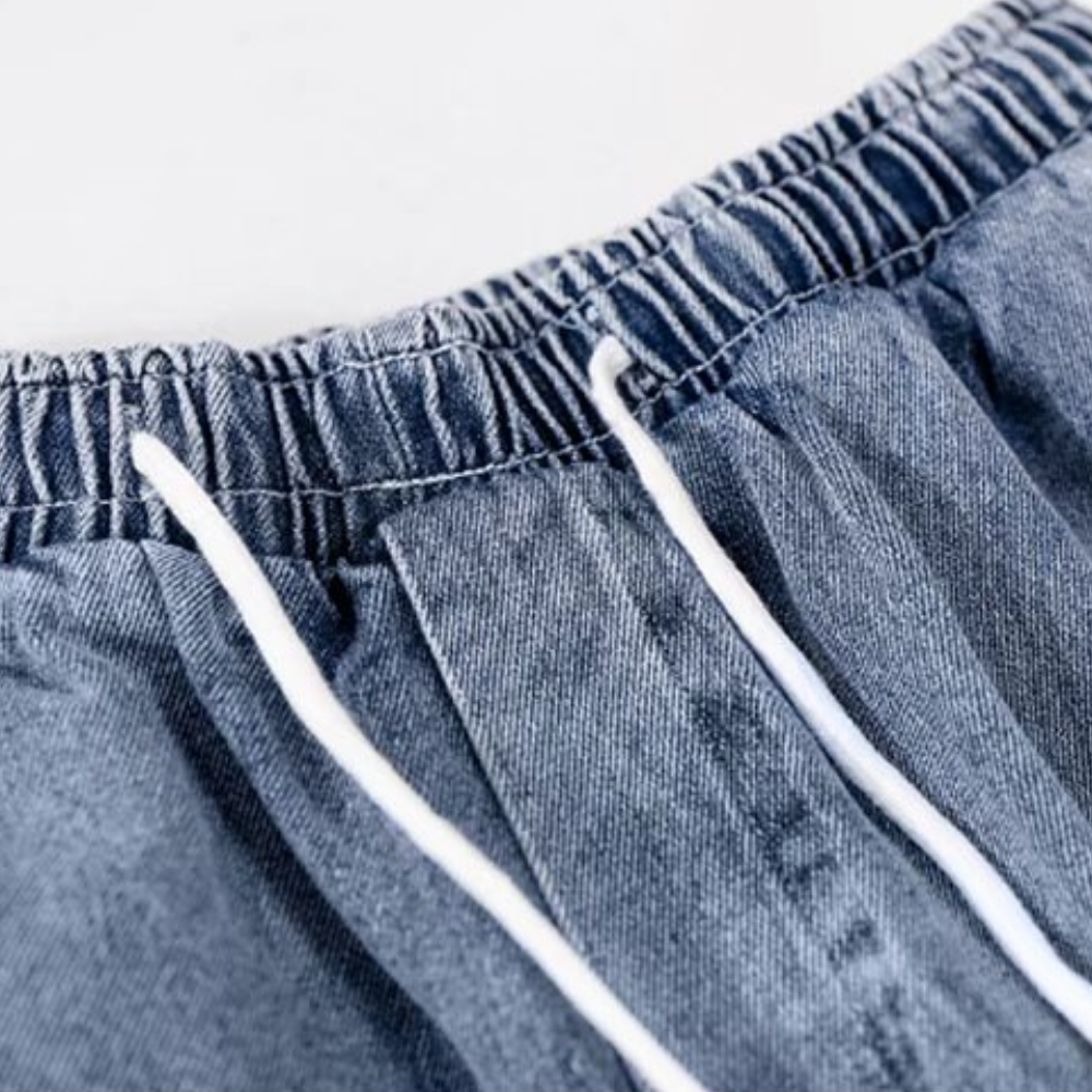 Street Loose Letter Print Denim Shorts