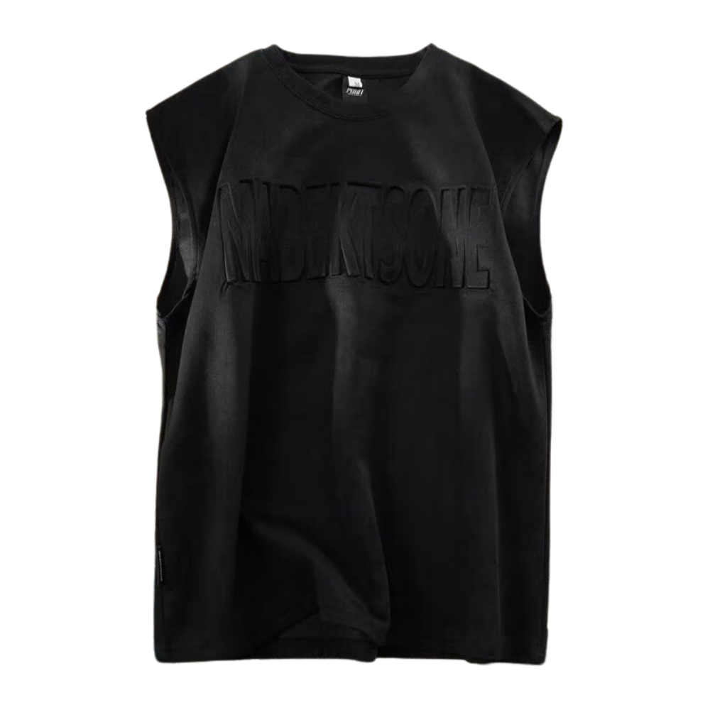 Simple Lettering Suede Vest