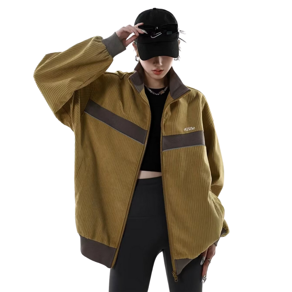 Women's Vintage Corduroy Stand Collar Jacket