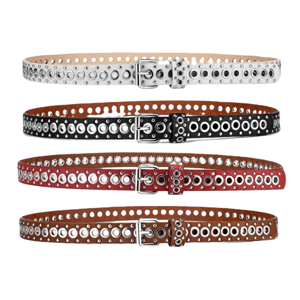 Punk Hollow Leather Belt