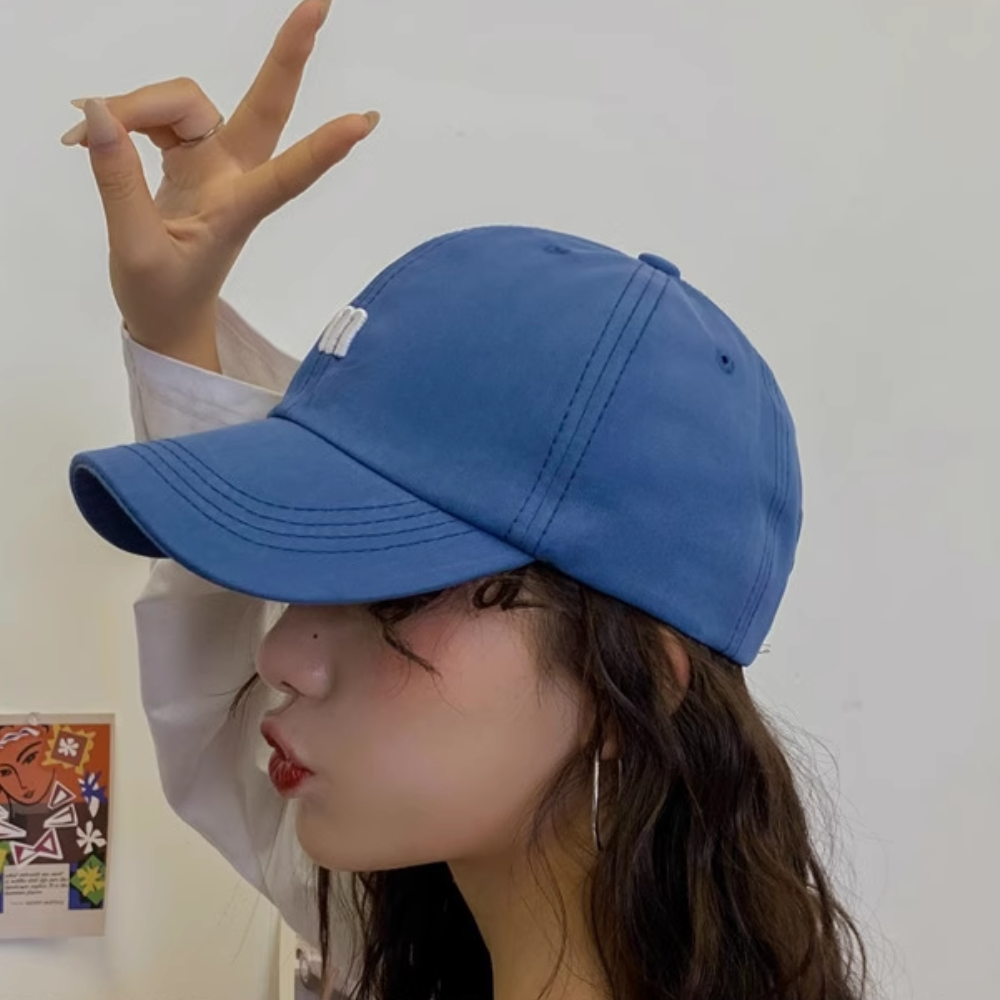 Japanese M letter embroidered hat