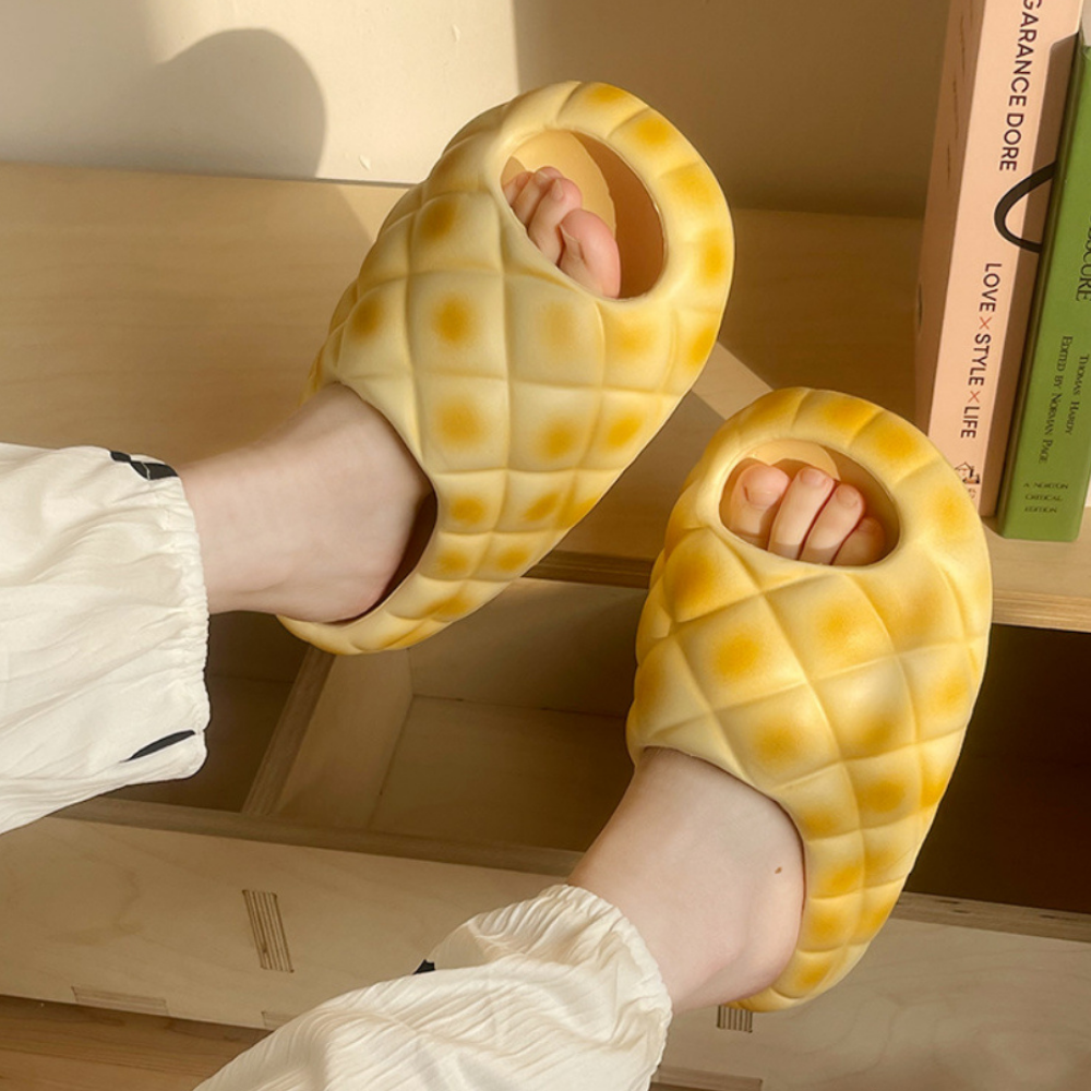 Cute Pineapple Bread Slippers
