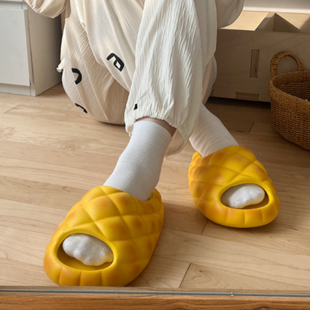 Cute Pineapple Bread Slippers
