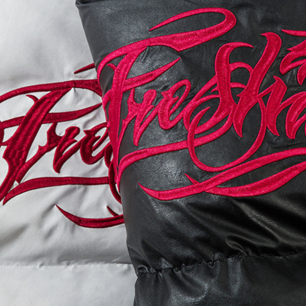 Oversize Embroidered Stand Collar Coat