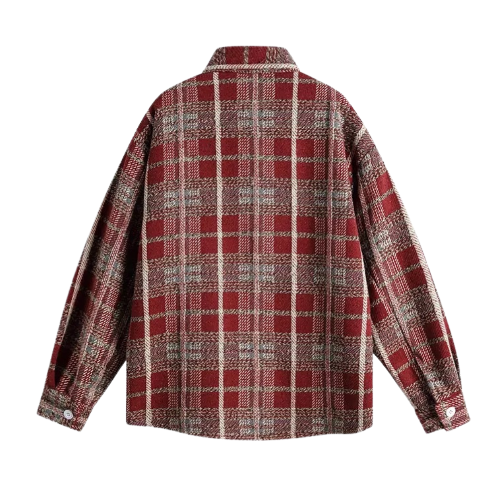 Retro Pocket Striped Plaid Shirt