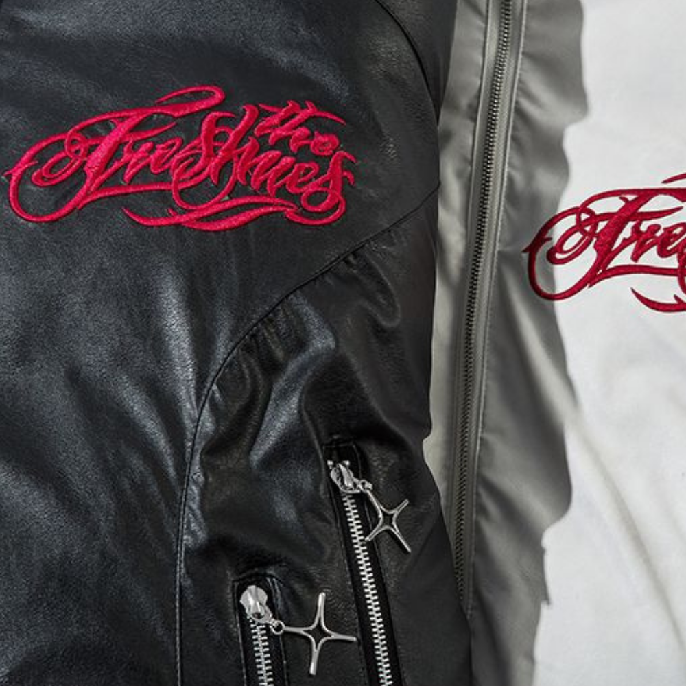 Oversize Embroidered Stand Collar Coat