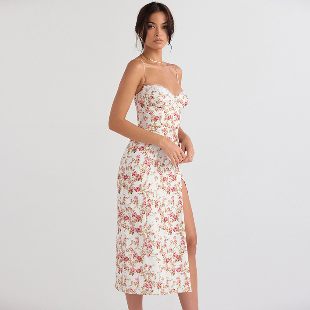 Women's Sexy Floral Slit Dress