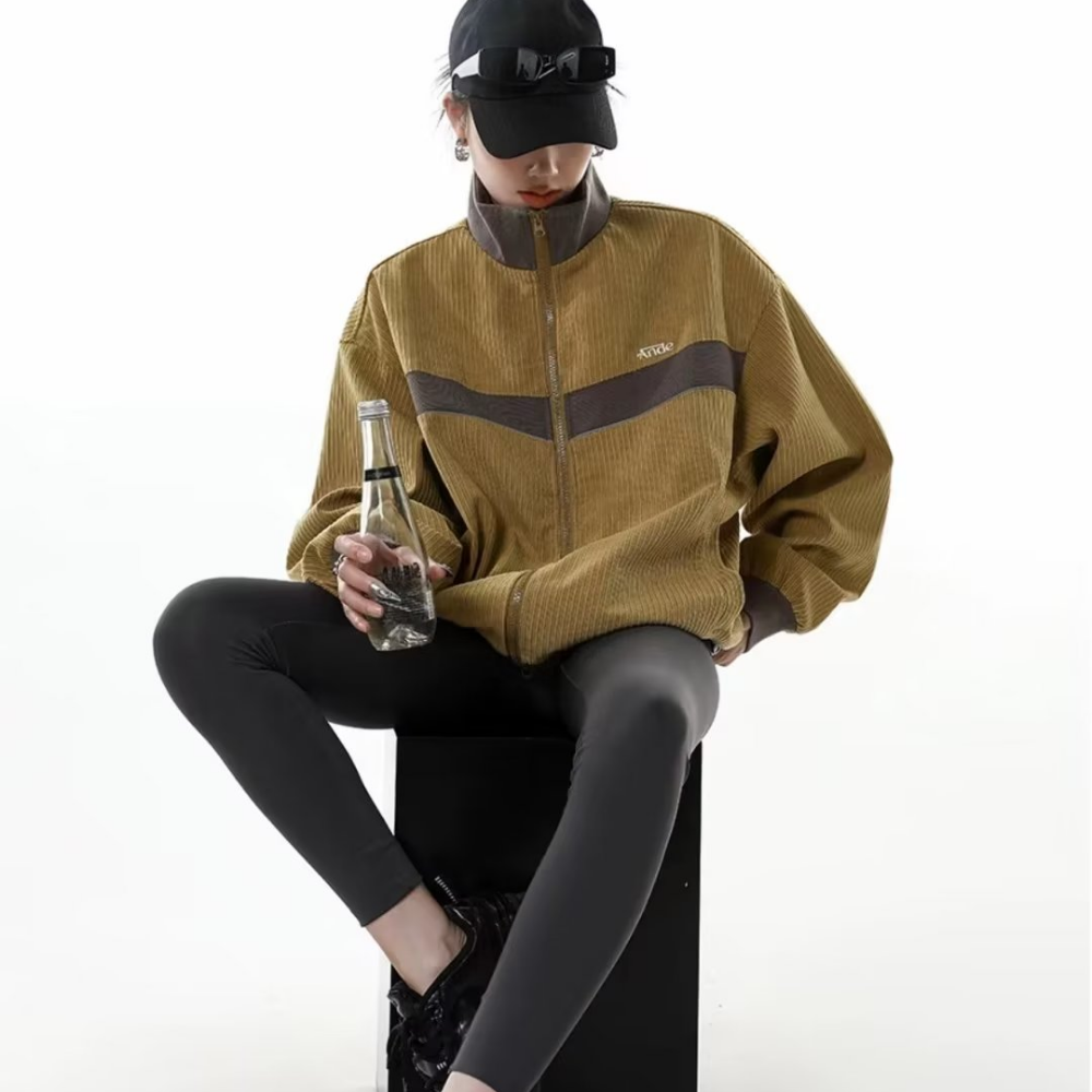 Women's Vintage Corduroy Stand Collar Jacket