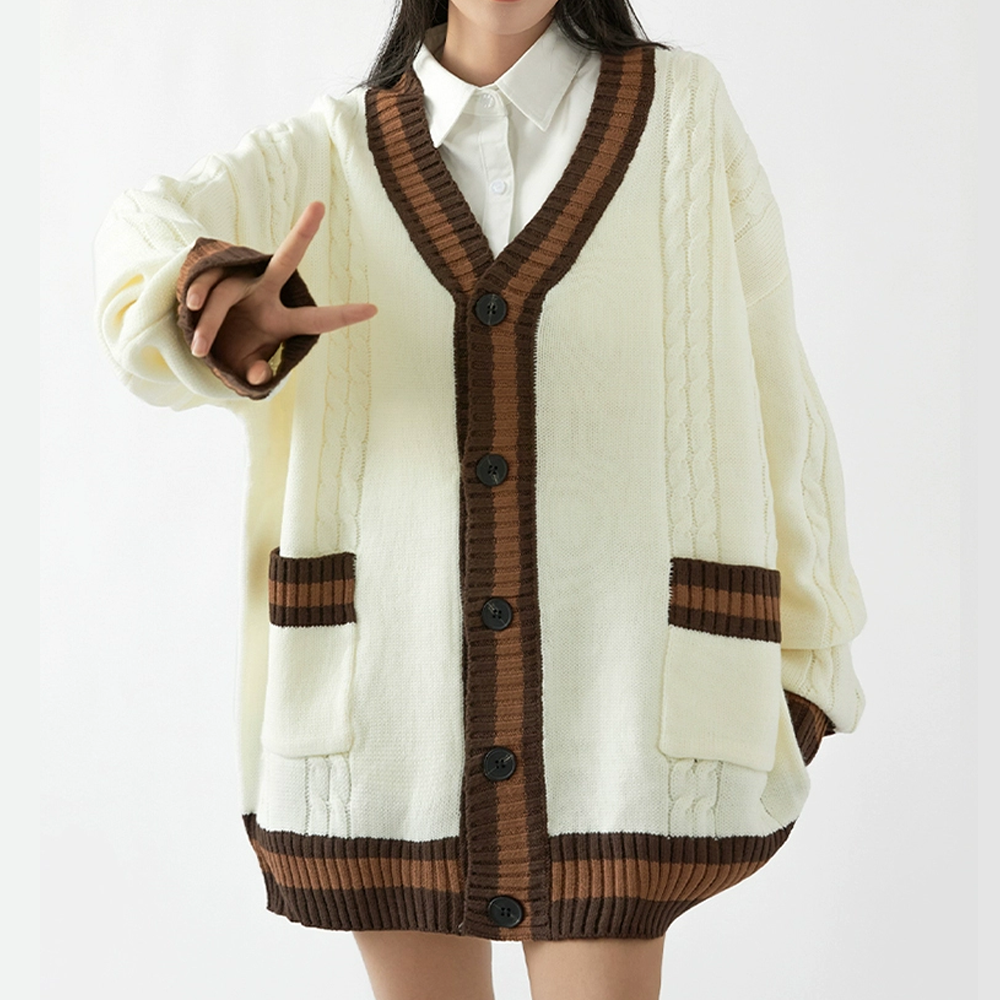 Simple Solid Color Cardigan Sweater
