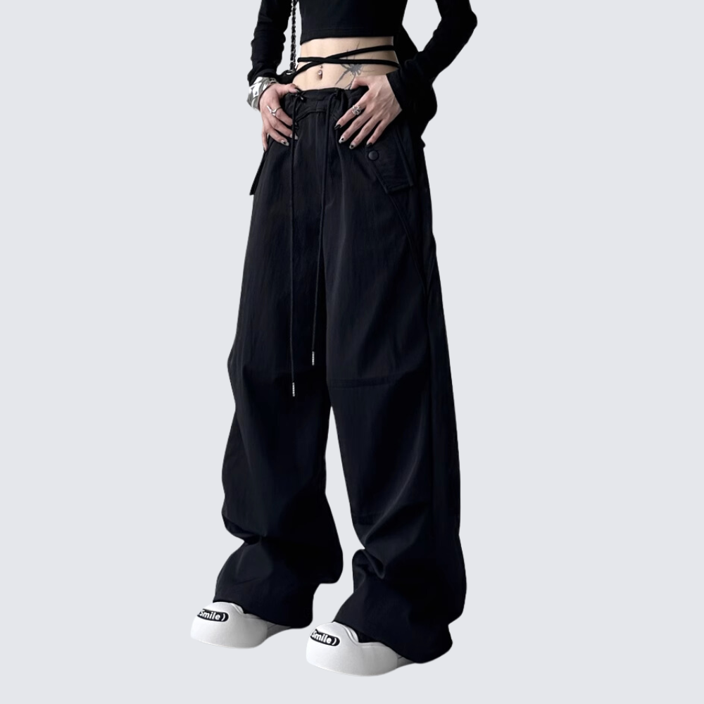 Women's Solid Color Paratrooper Cargo Pants