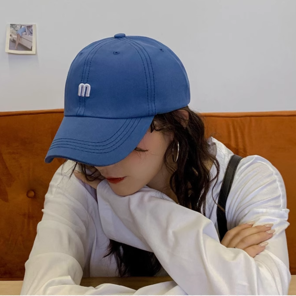 Japanese M letter embroidered hat