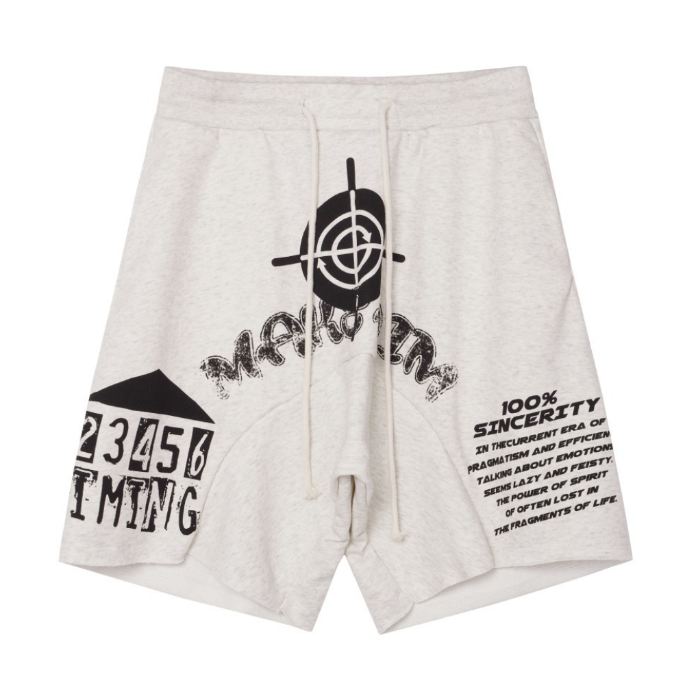 High Street Irregular Rolled Hem Sports Shorts