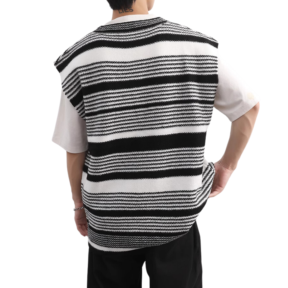 Arctic Fleece Striped Knitted Vest