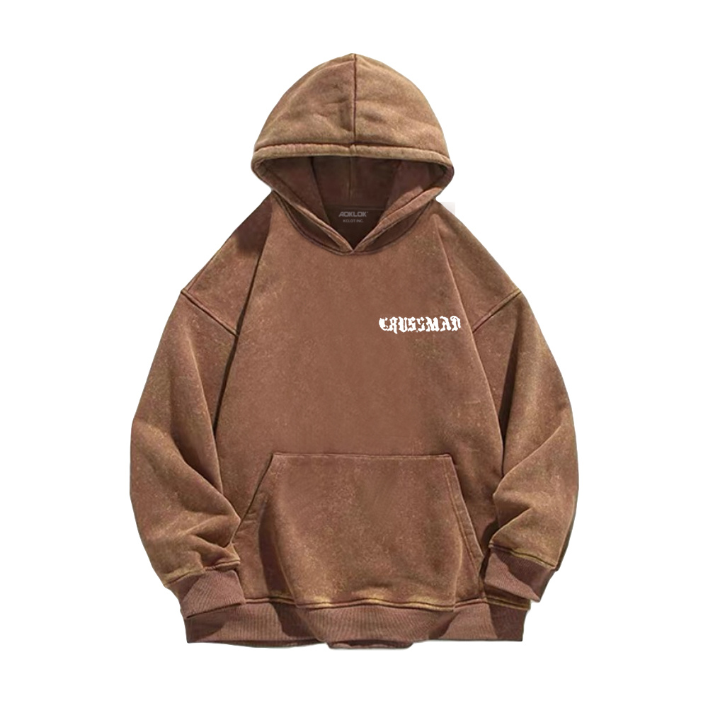 Retro rose letters Washed Hoodie