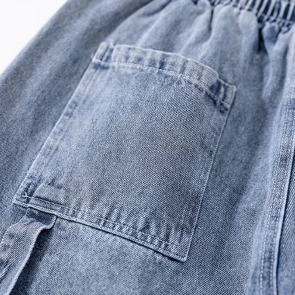 Street Loose Letter Print Denim Shorts