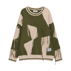 OOC' Contrast Color Tassels Sweater