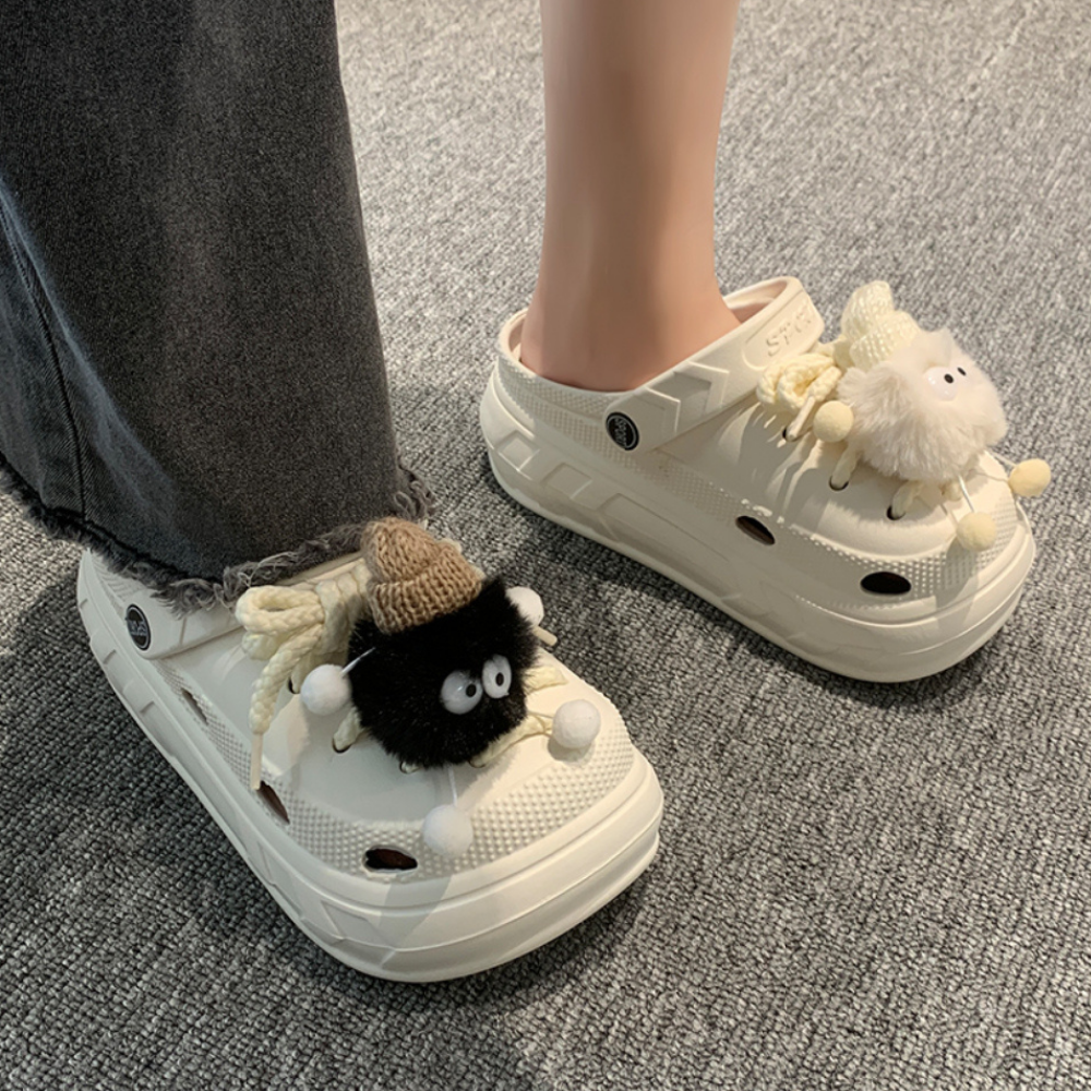 Cute Plush Pendant Sandals