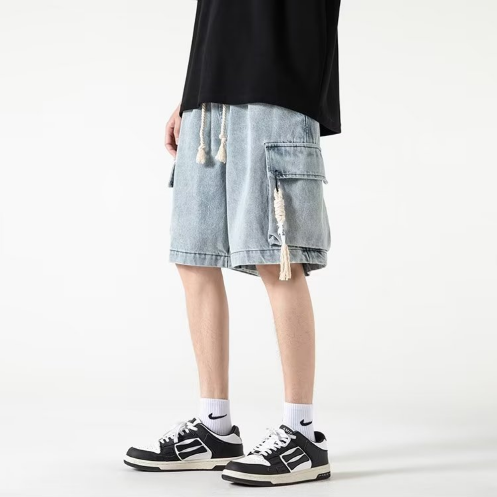 Urban Solid Drawstring Cargo Shorts