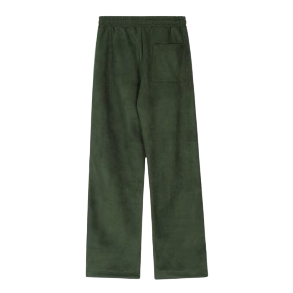 Retro Suede Letter Patch Sweatpants