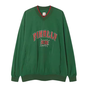 Jersey Letter Embroidery V-neck Sweatshirt