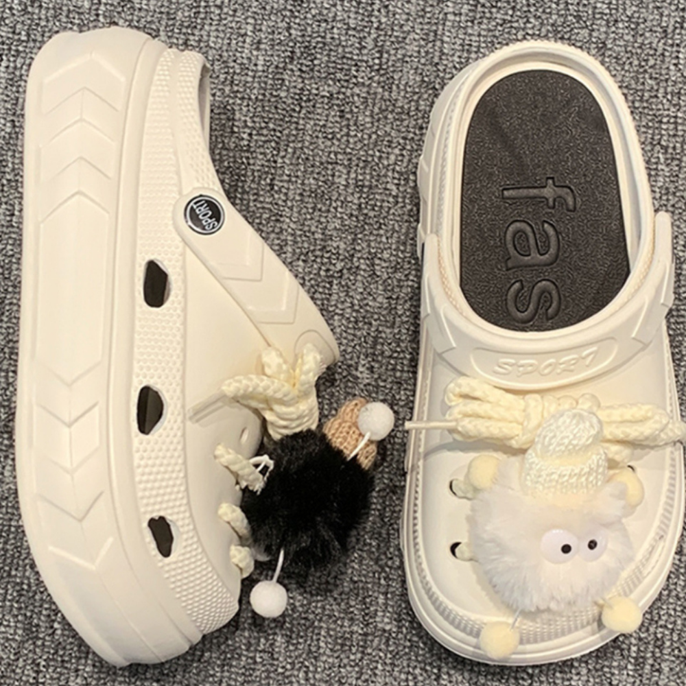 Cute Plush Pendant Sandals