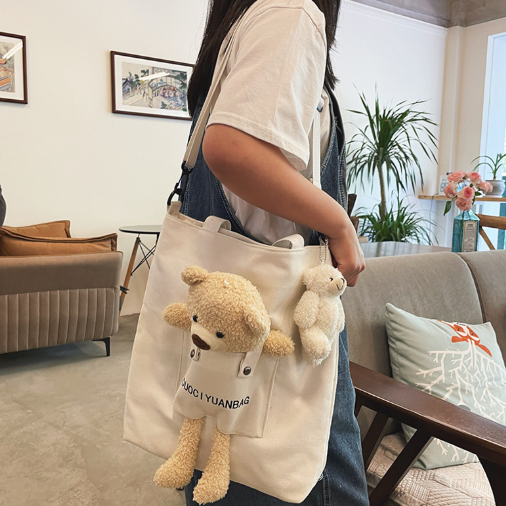 Cute Bear Doll Canvas Bag