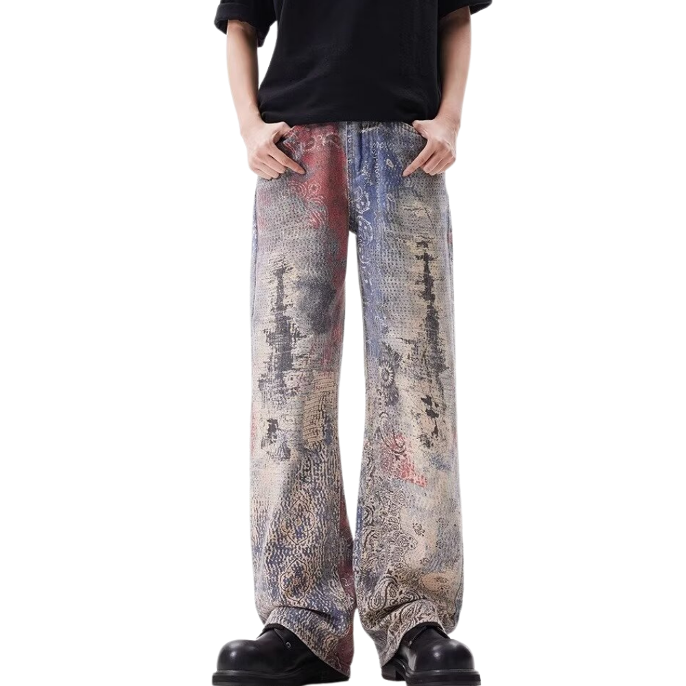 DF |Vibe Paisley Digital Print Jeans