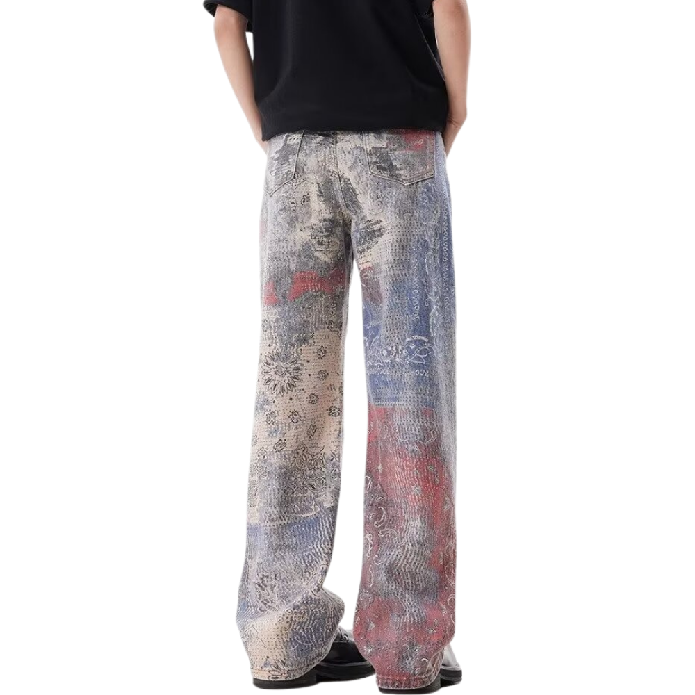 DF |Vibe Paisley Digital Print Jeans
