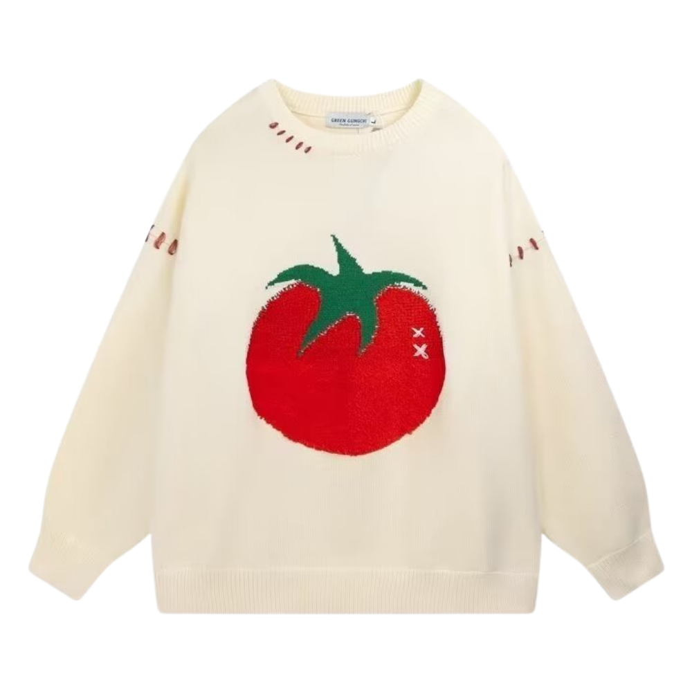 Tomato Embroidered Sweater