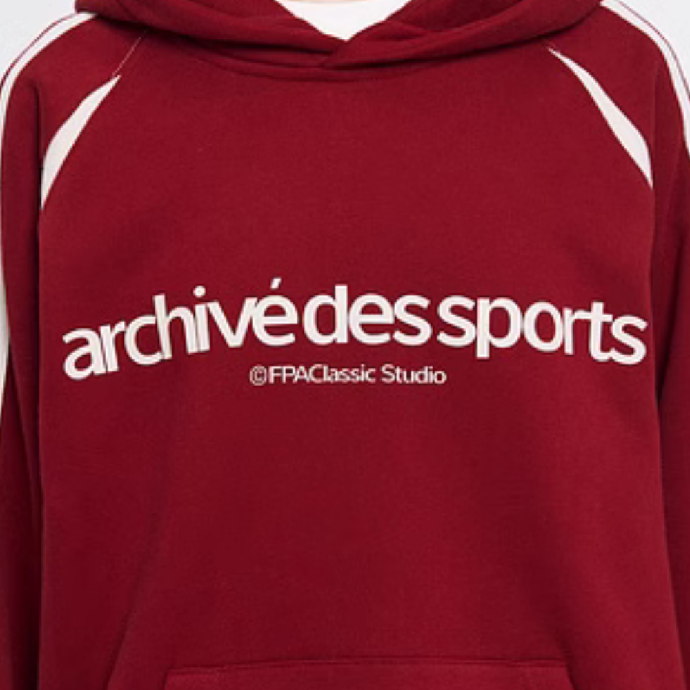 Red Sports Striped Hoodie
