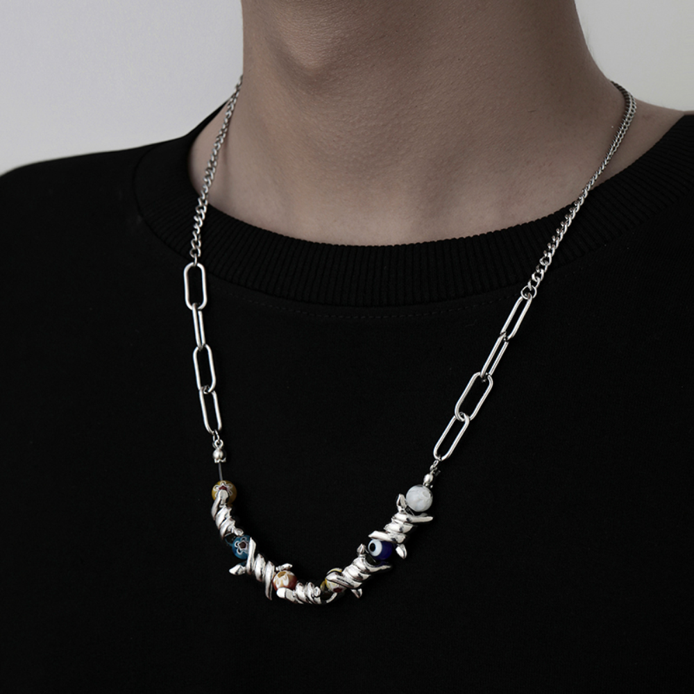 Street Color Glass Bead Necklace