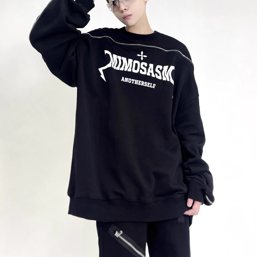 High Street Design Zipper Printed Sweatshirt