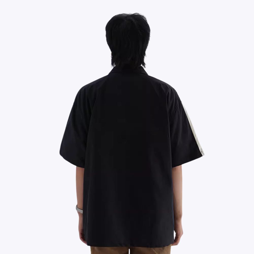 Street Color Block Zip Work Shirt