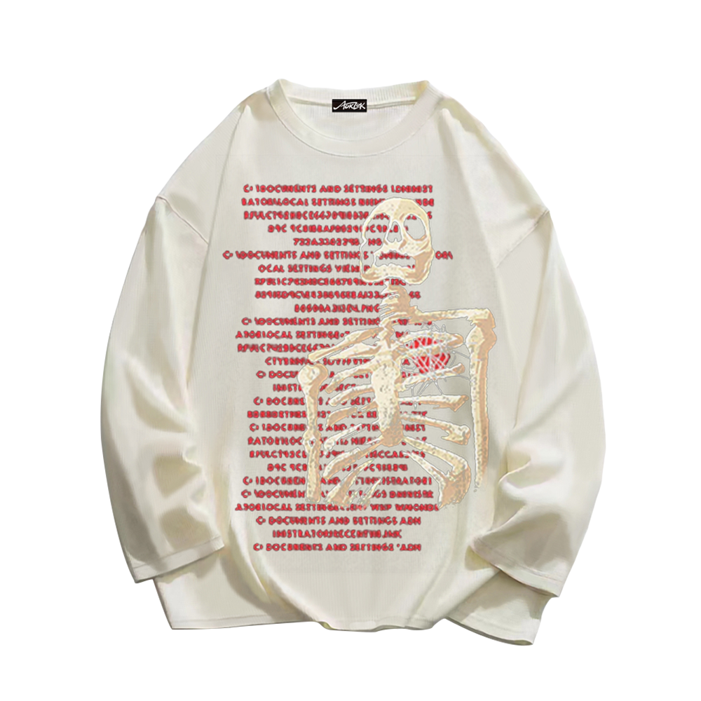 American Bold Skull Graphic Long Sleeve Shirt