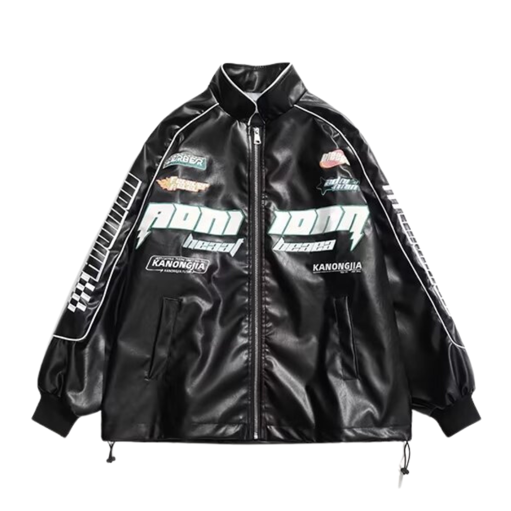 Simple Solid Color Biker Jacket