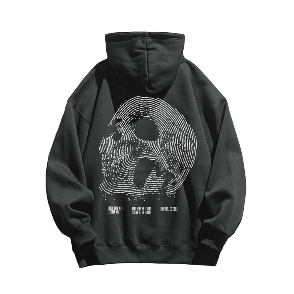 Fingerprint Skeleton Print Hoodie