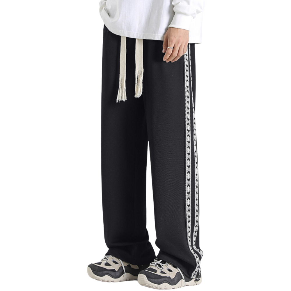 Retro Side Braided Drawstring Sweatpants
