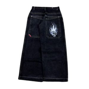 BAGGOUT American inmortal skull street loose casual jeans for men and women