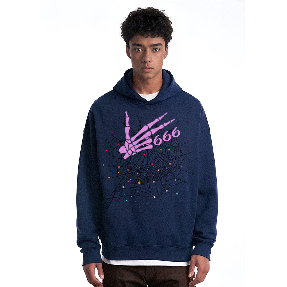 6Kull Starry Spider Web Hoodie