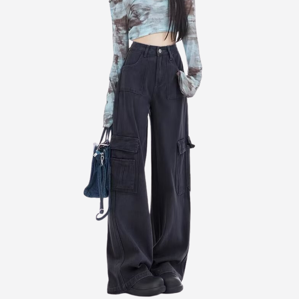 Women's High Street Denim Cargo Pants
