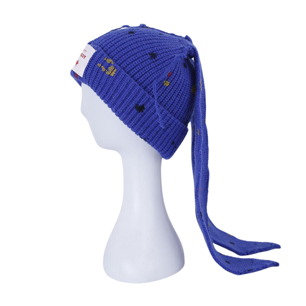 Upgraded Graffiti Wool Hat Rabbit Ears Knitted Hat