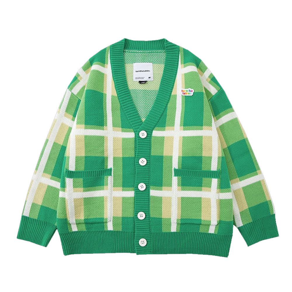 Sun Doll Plaid Cardigan Sweater