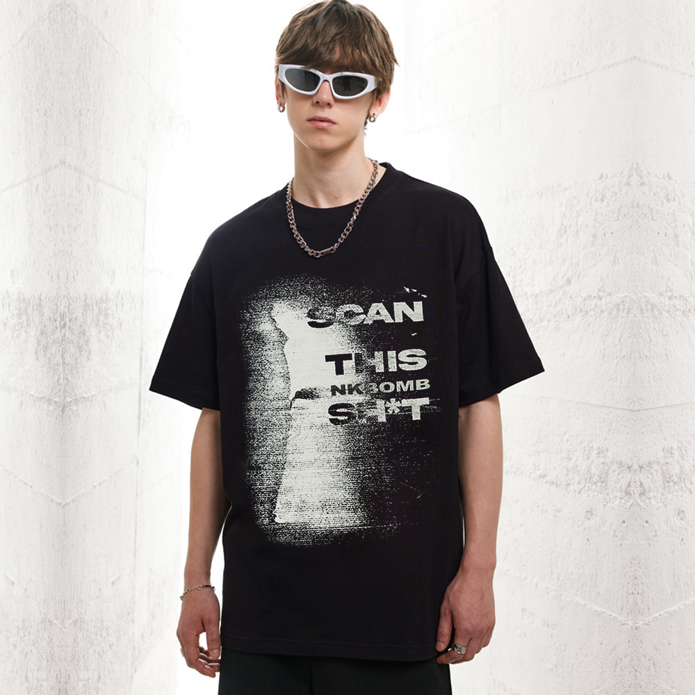 Loose Lettered Cotton T-Shirt