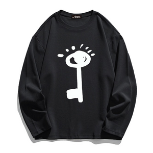 【Subscription】Summer Loose Key Print Long Sleeve Shirt