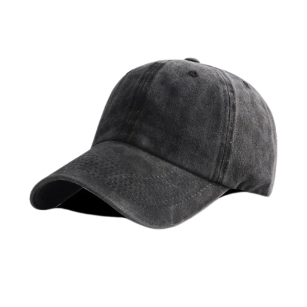 Retro Solid Color Washed Denim Cap
