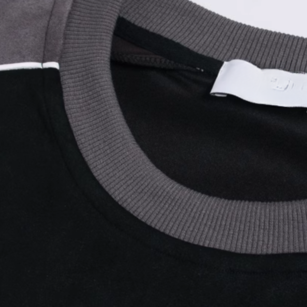 Suede Patchwork Letter T-Shirt